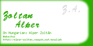 zoltan alper business card
